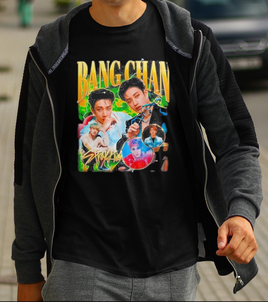 Bang Chan Stray Kids Multicolor Photo Collage T-Shirt