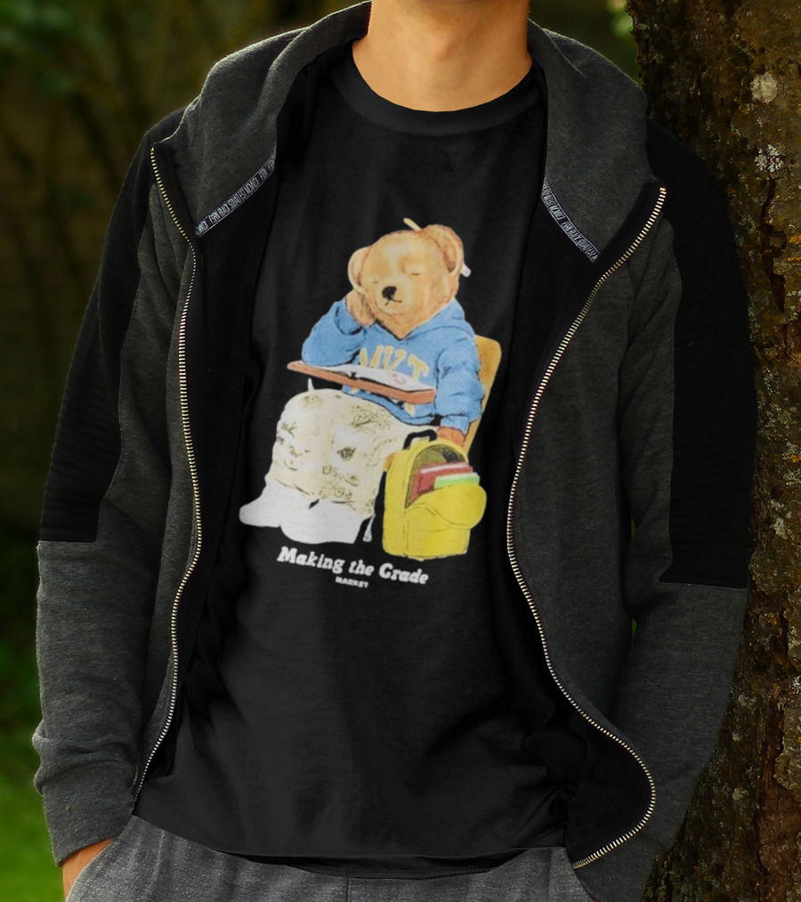 NYT Bear In School Desk With Yellow Backpack T-Shirt