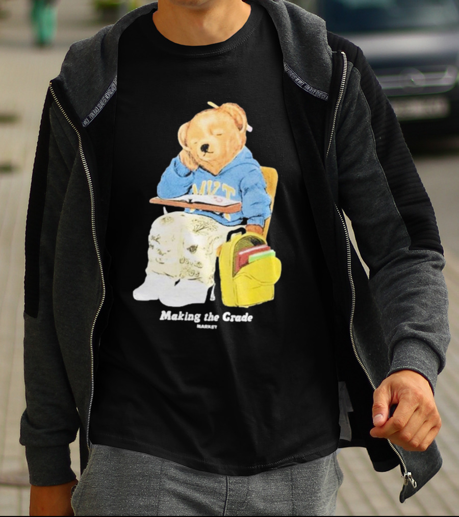 NYT Bear In School Desk With Yellow Backpack T-Shirt