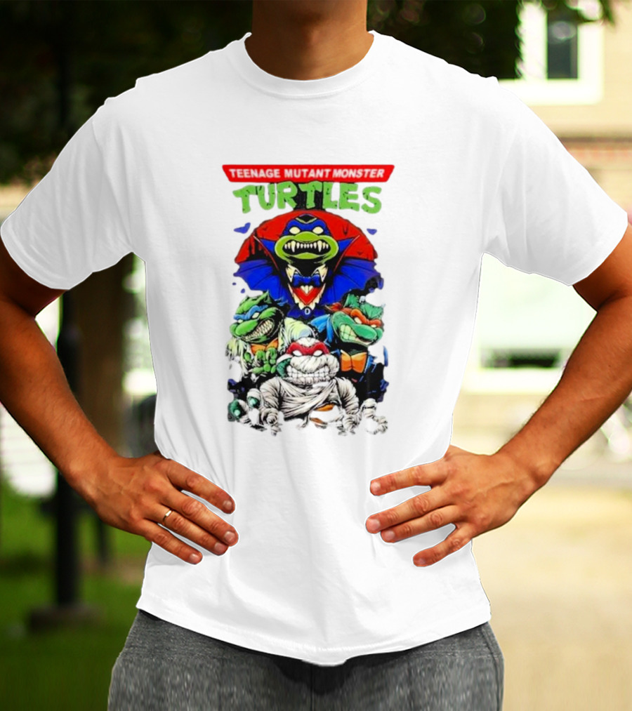 Teenage Mutant Monster Turtles Vampire Mummy Frankenstein Werewolf Mashup T-Shirt