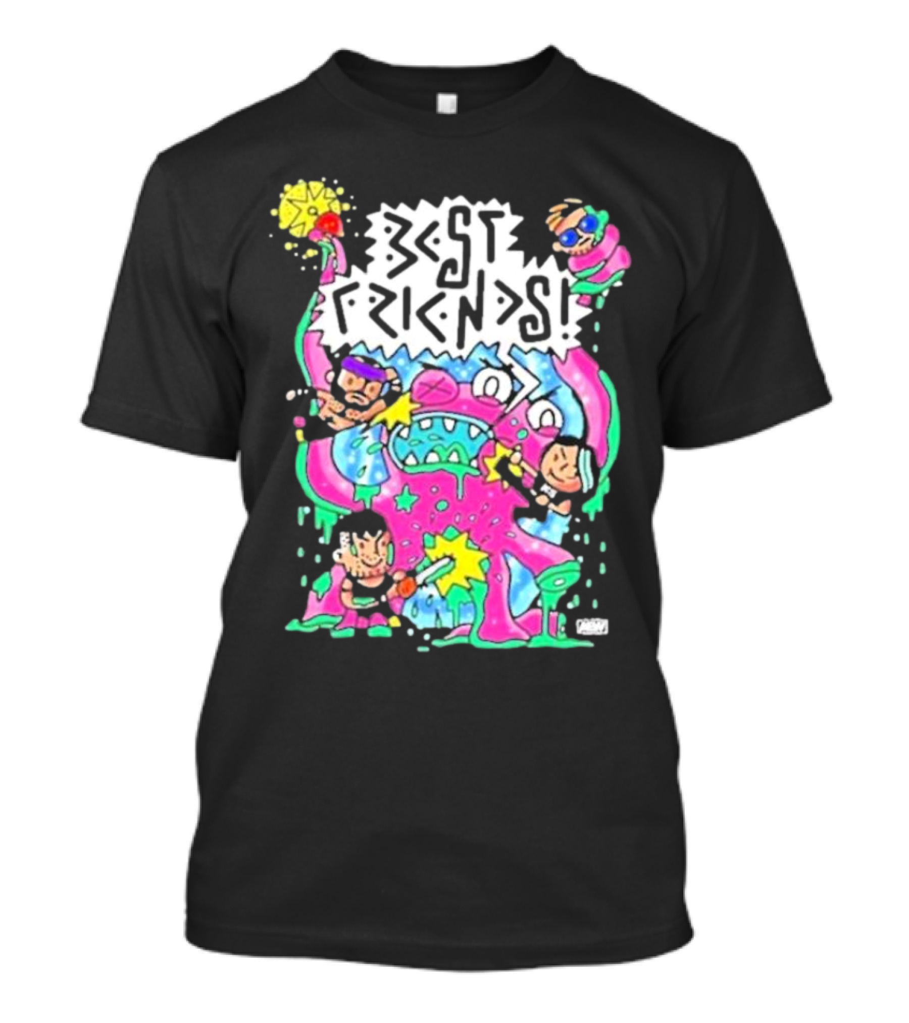 Best Friends Kris Statlander Orange Cassidy Intergalactic Planetary Cartoon Characters T-Shirt