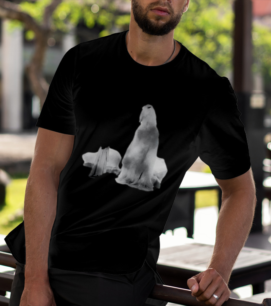Luh Calm Eerie Spectral Figures On Dark Mysterious Background T-Shirt
