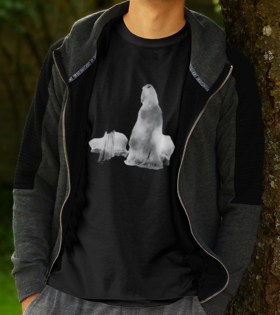 Luh Calm Eerie Spectral Figures On Dark Mysterious Background T-Shirt