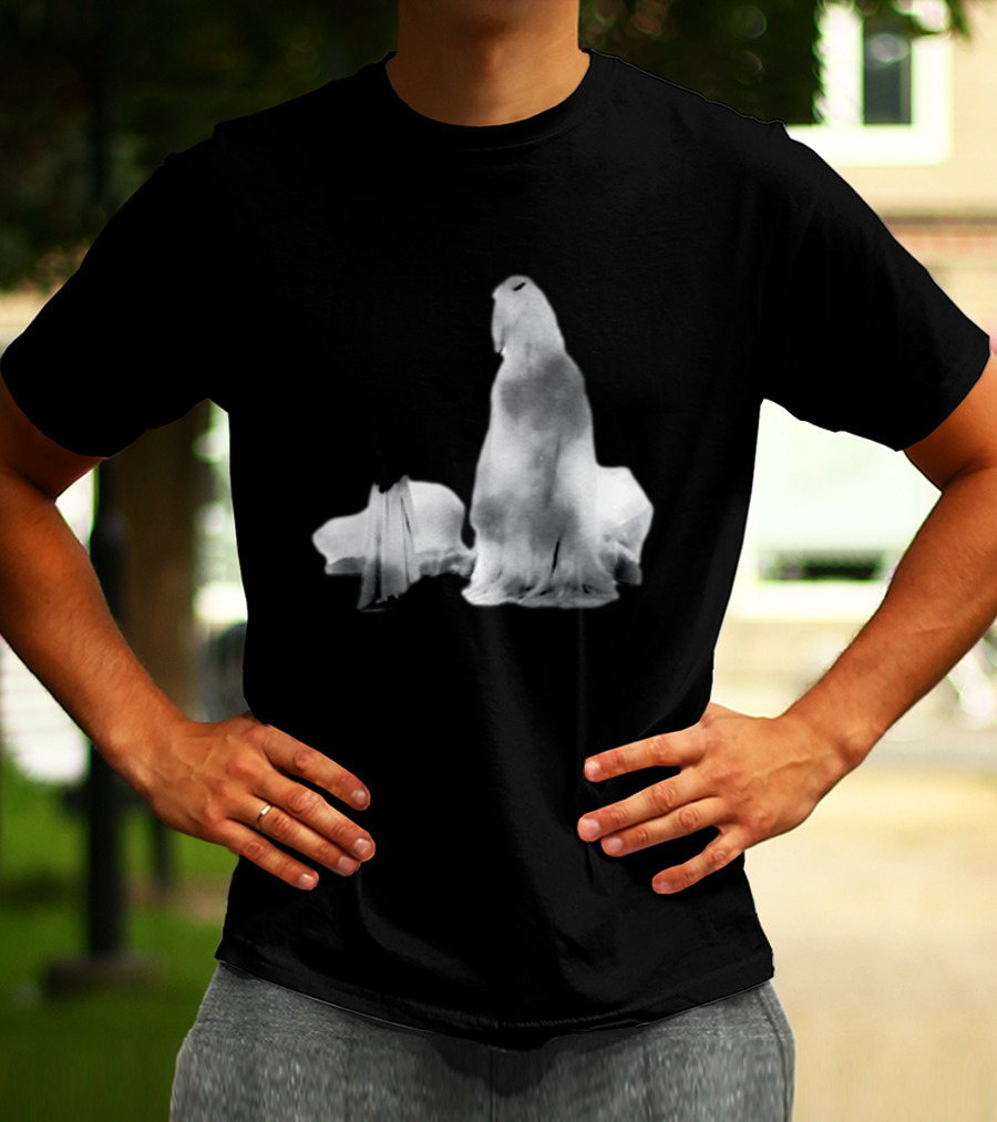 Luh Calm Eerie Spectral Figures On Dark Mysterious Background T-Shirt