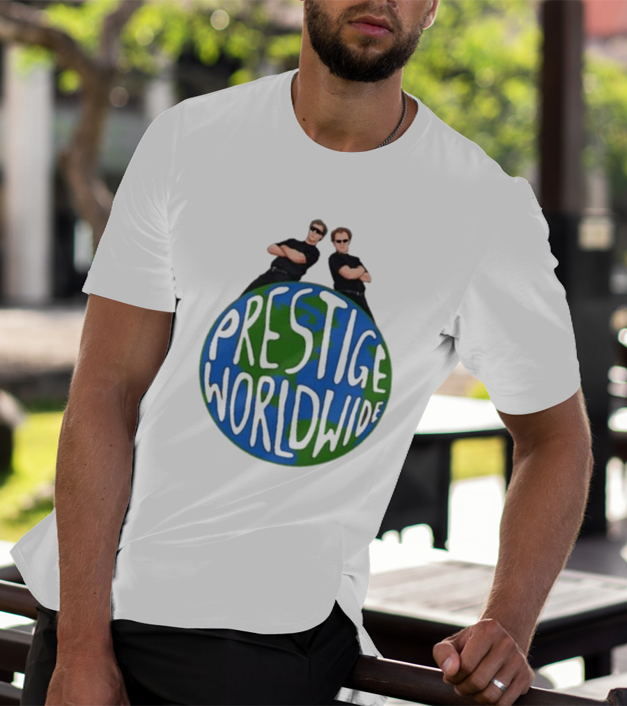 Step Brothers Prestige Worldwide Logo With Characters T-Shirt