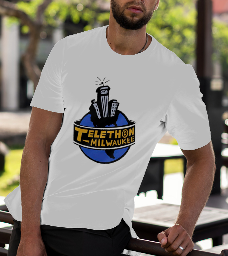 Telethon Milwaukee City Skyline Over Earth T-Shirt