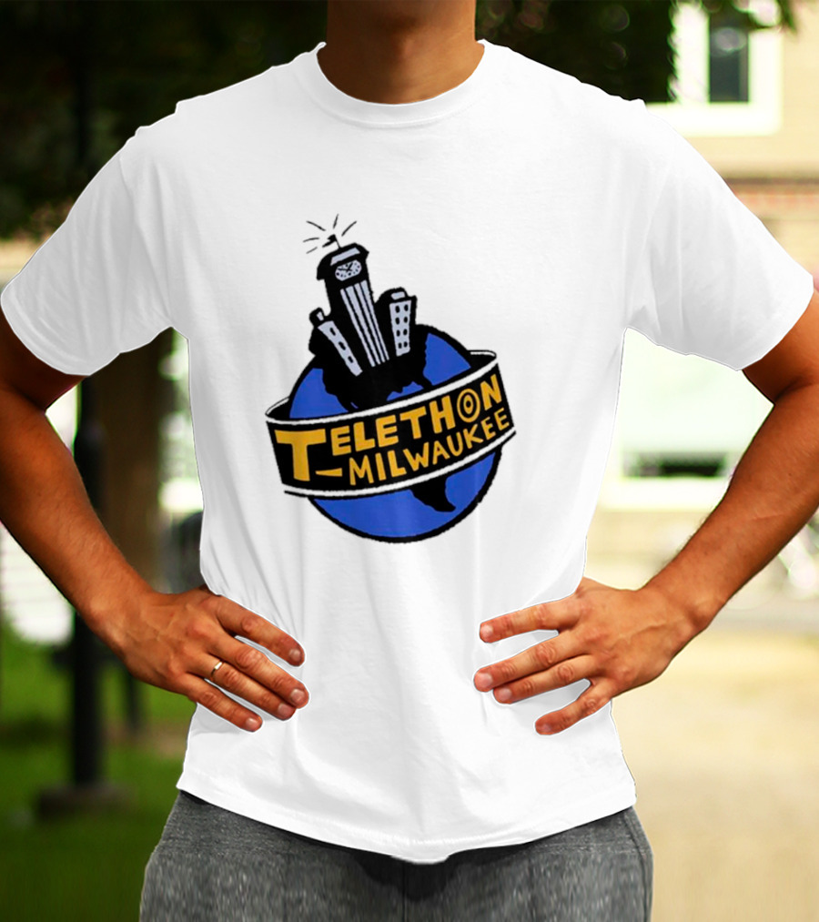 Telethon Milwaukee City Skyline Over Earth T-Shirt