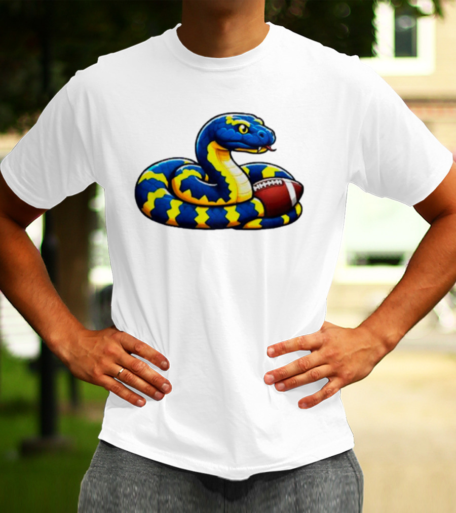 Michigan Boa Constrictor Snake Football Colors T-Shirt