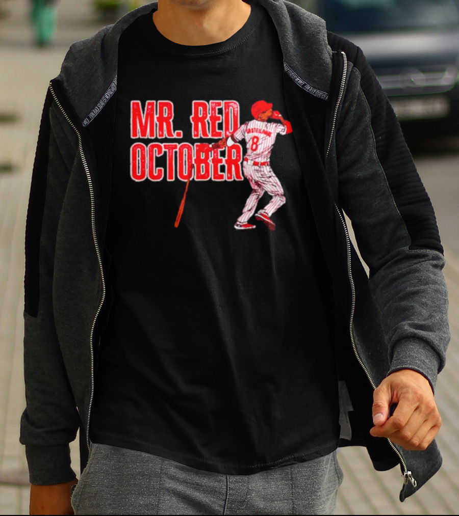 Philadelphia Phillies Mr. Red October Baseball Player Number 8 T-Shirt