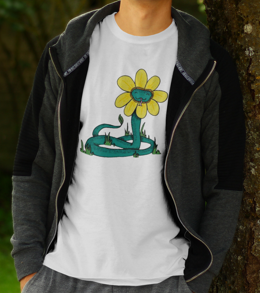 Snake Flower Bloom Entwined In Nature T-Shirt