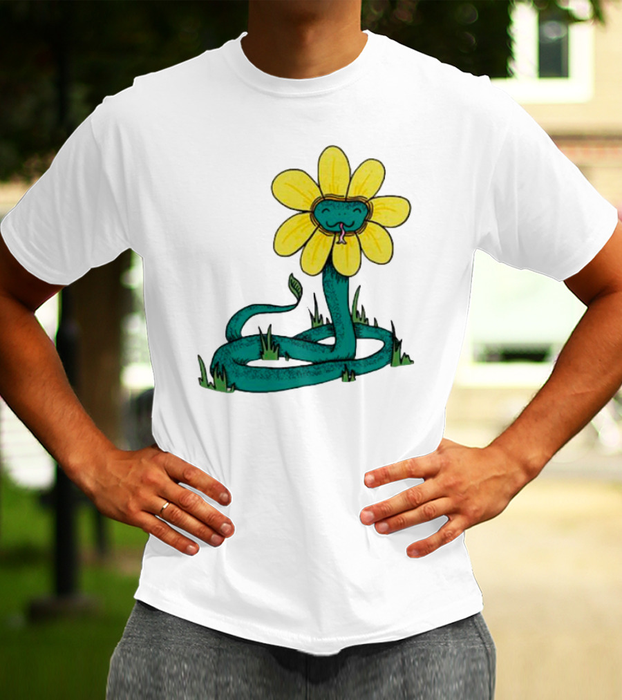 Snake Flower Bloom Entwined In Nature T-Shirt