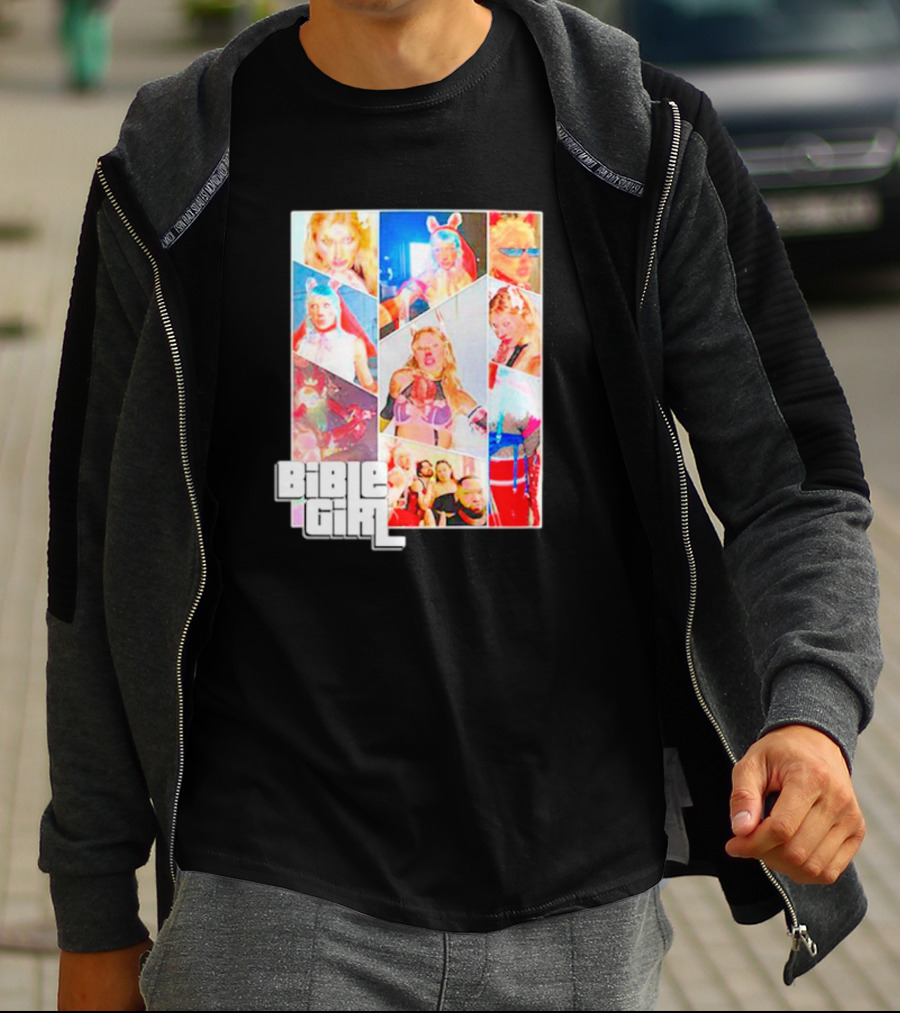 BibleGirl Collage Vibrant Colors Liberty City T-Shirt