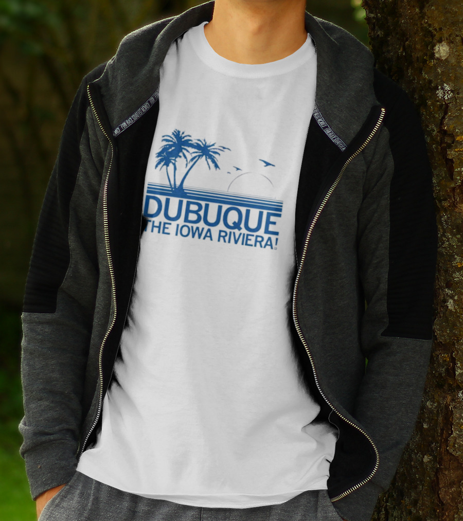 Dubuque The Iowa Riviera Palm Trees Ocean Sunset T-Shirt