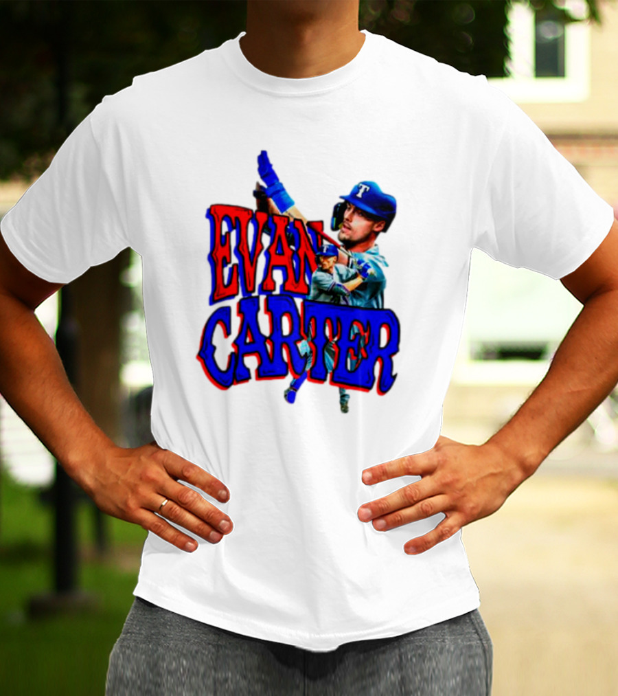Evan Carter Texas Rangers Baseball Player Image T-Shirt