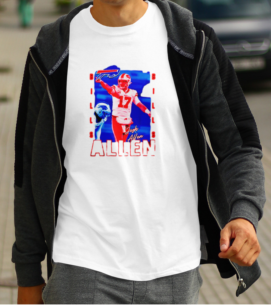 Josh Allen Buffalo Bills NFL Quarterback Iconic Play Action Image T-Shirt