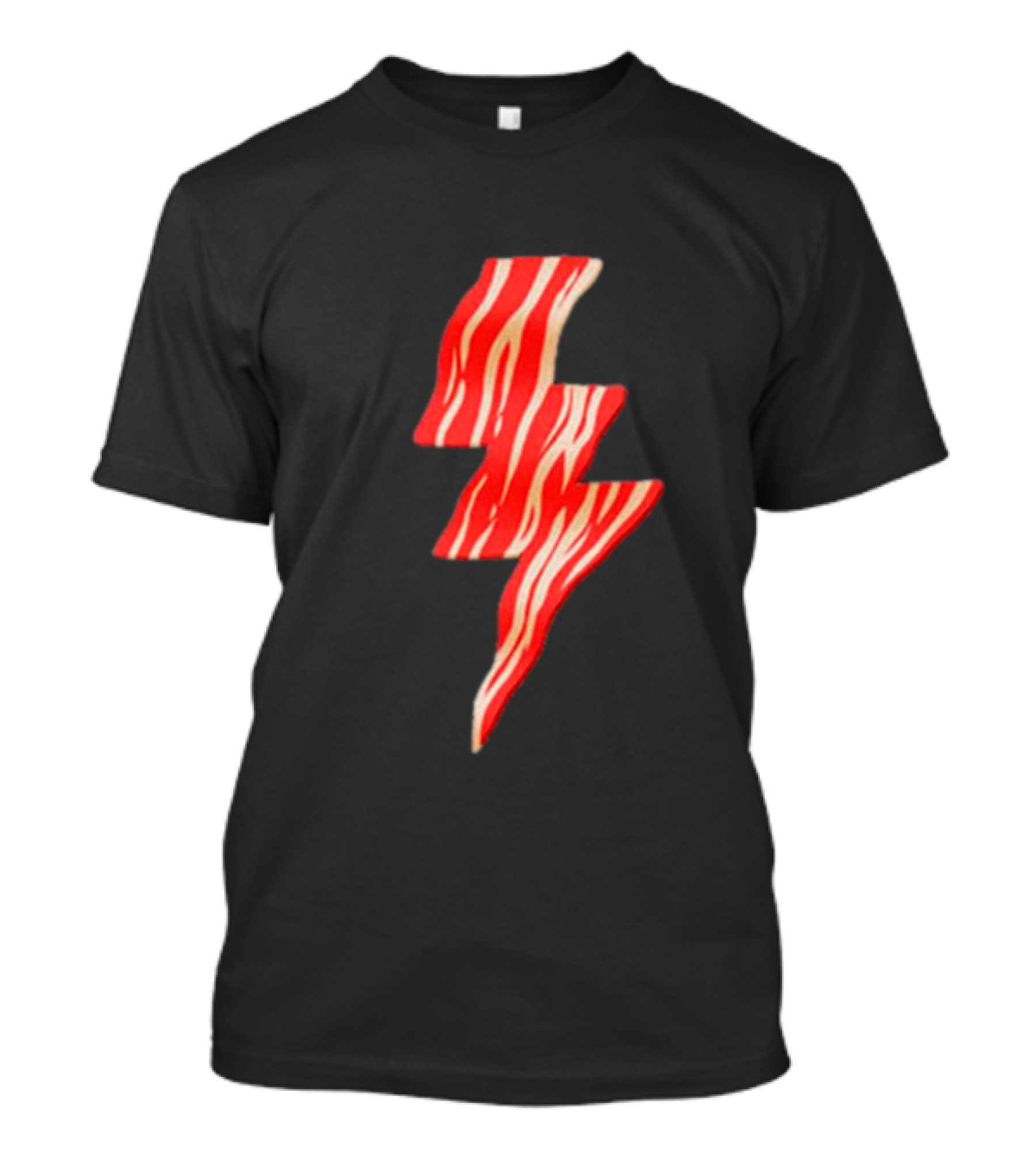 Last Man On Earth Bacon Lightning Bolt Striped 로고 T-Shirt