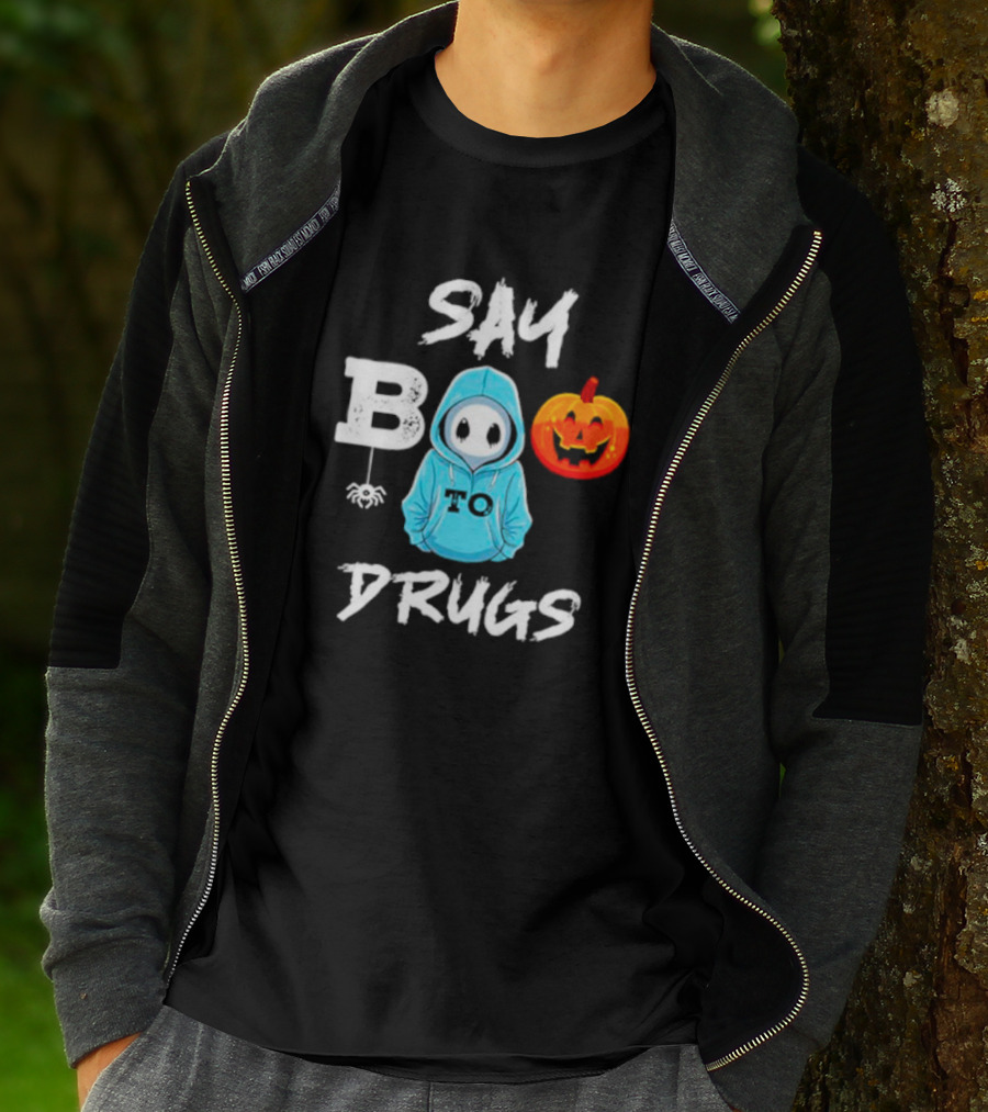 Red Ribbon Week Awareness Say Boo To Drugs Halloween Pumpkin T-Shirt