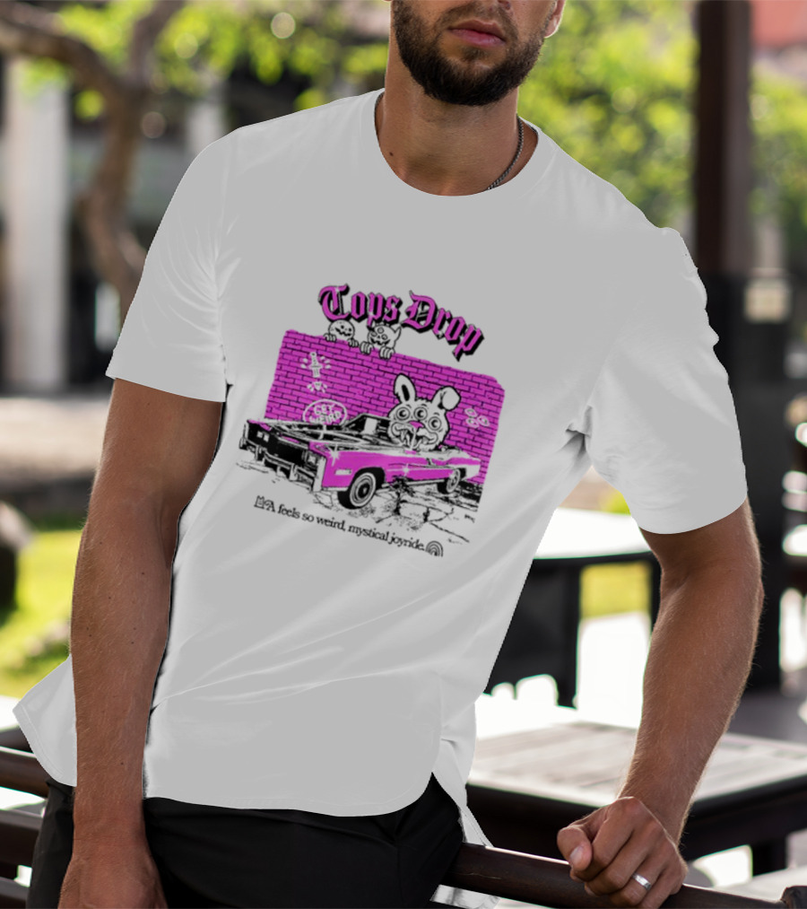 Tops Drop Feels So Weird Mystical Joyride Pink Lowrider With Cartoon Graffiti T-Shirt