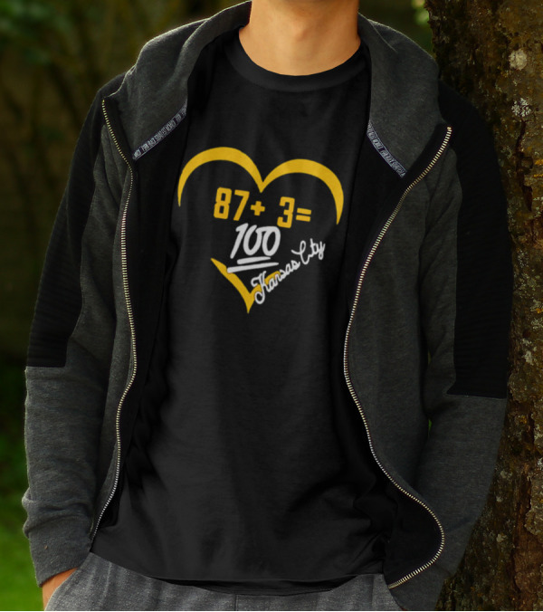 87+3=100 Kansas City Heart T-Shirt