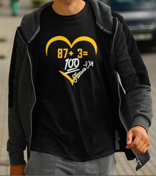 87+3=100 Kansas City Heart T-Shirt