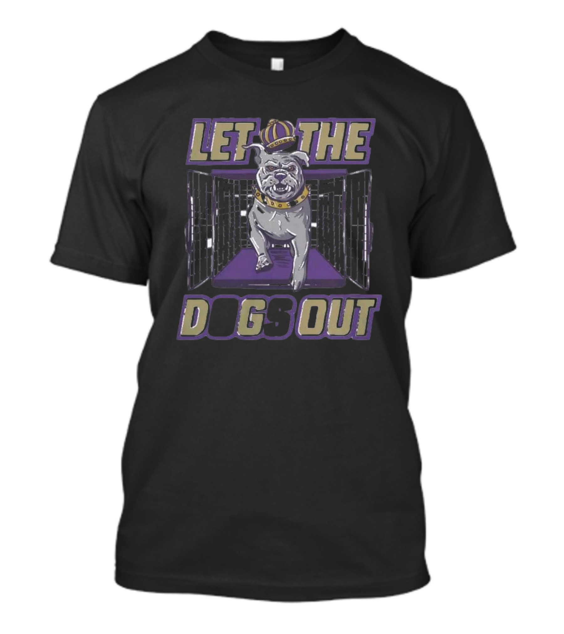 Let The Dogs Out Bulldog Crown Cage T-Shirt