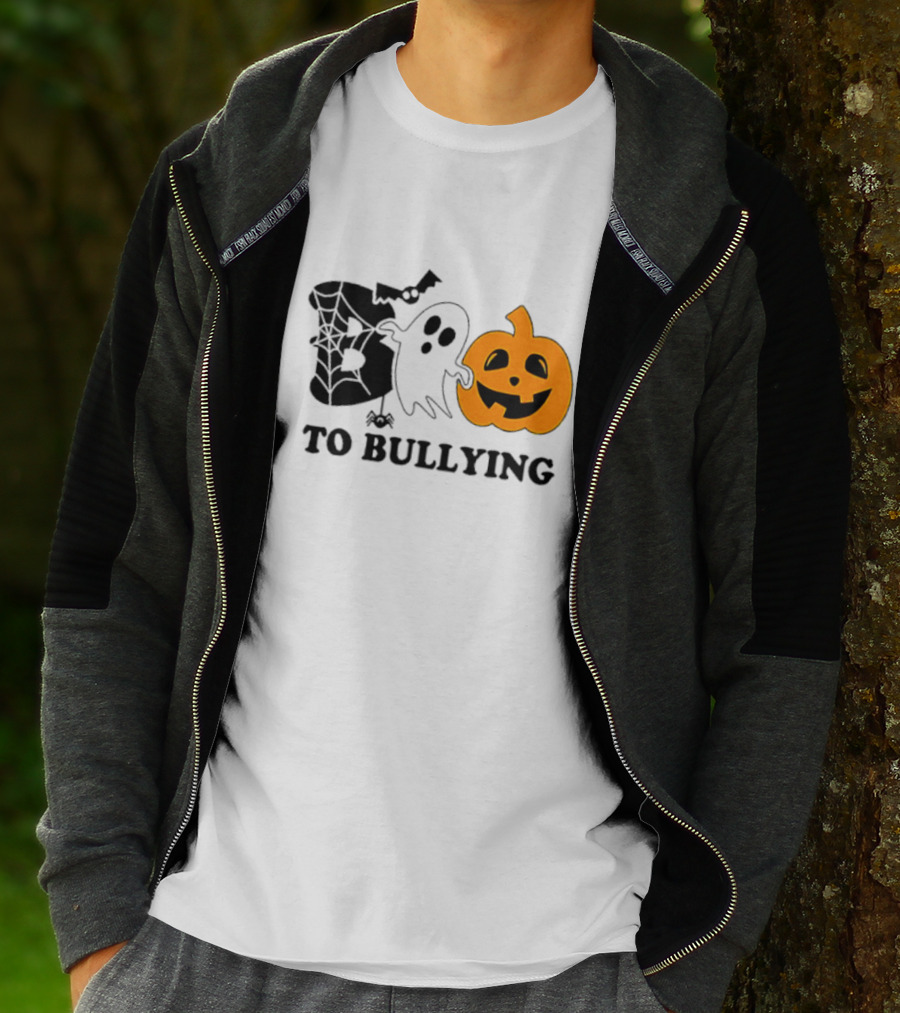 Boo To Bullying Orange Anti Bullying Unity Day Halloween Ghost Pumpkin T-Shirt