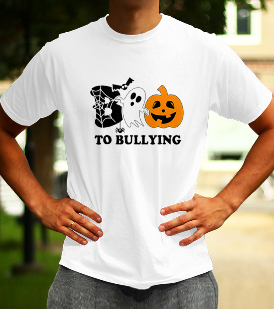 Boo To Bullying Orange Anti Bullying Unity Day Halloween Ghost Pumpkin T-Shirt
