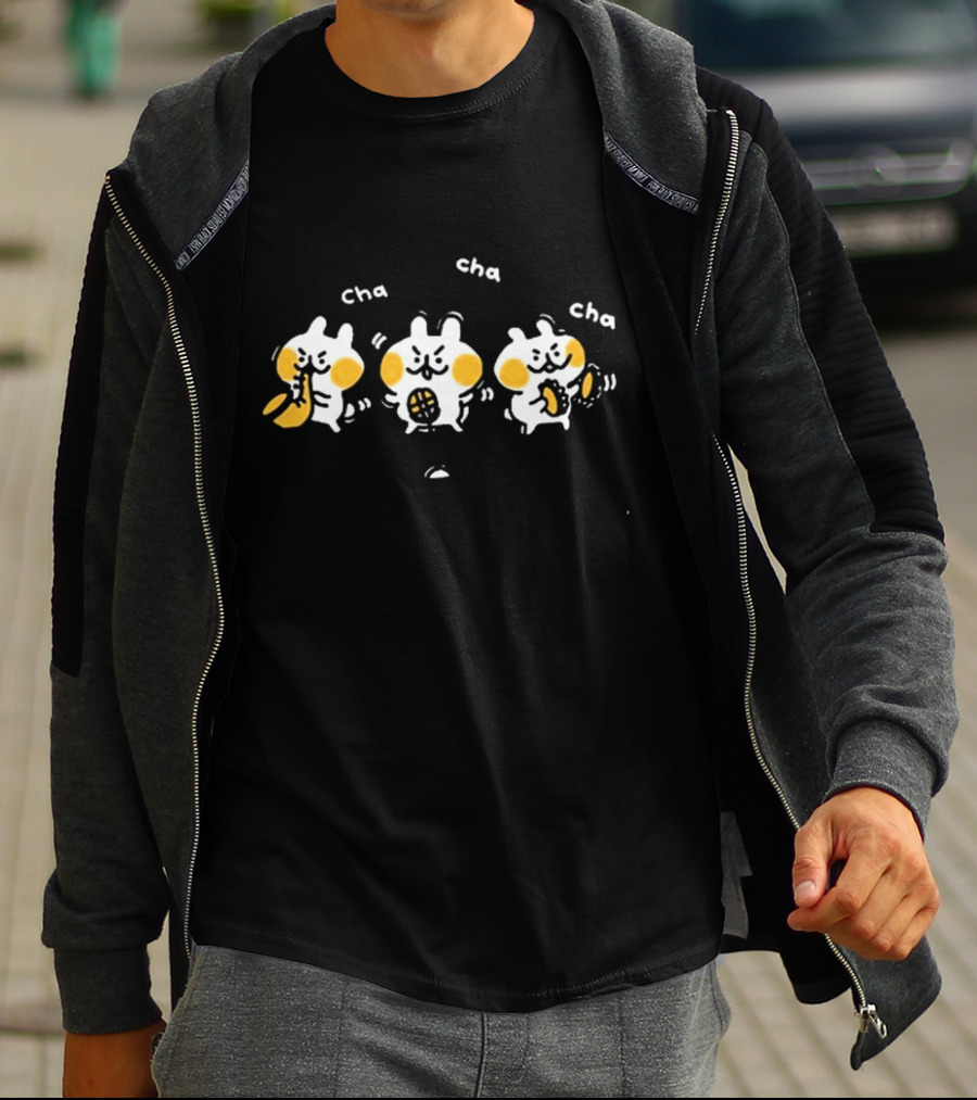 Liliuhms Shop Cha Cha Cha Dance Steps Yellow Dots On White T-Shirt