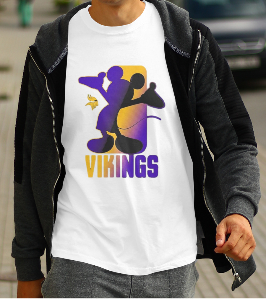 Mickey Mouse Vikings Minnesota Disney Cross Fade T-Shirt