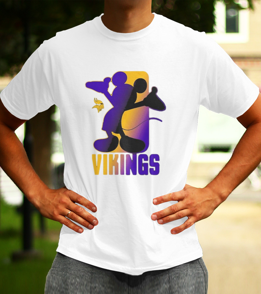 Mickey Mouse Vikings Minnesota Disney Cross Fade T-Shirt