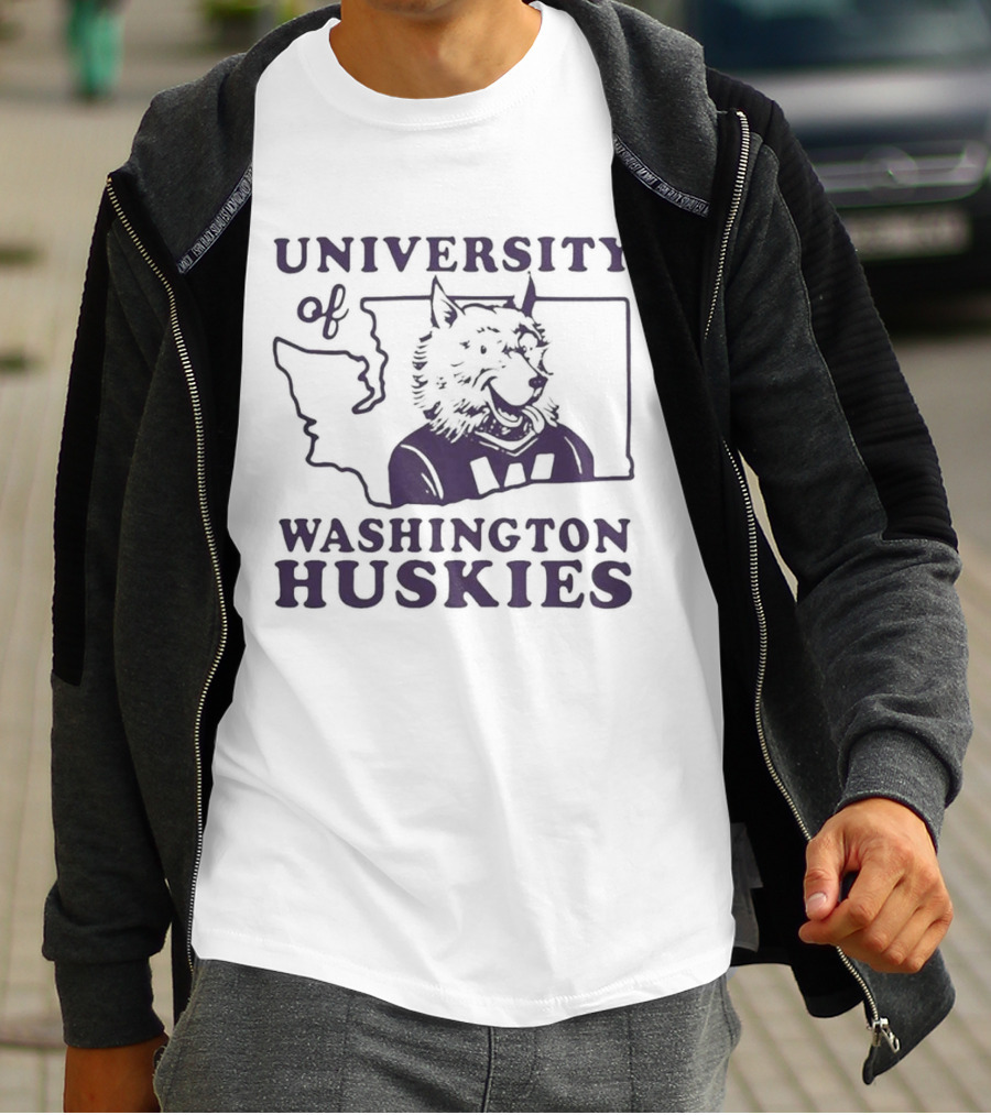 University Of Washington Huskies Map T-Shirt