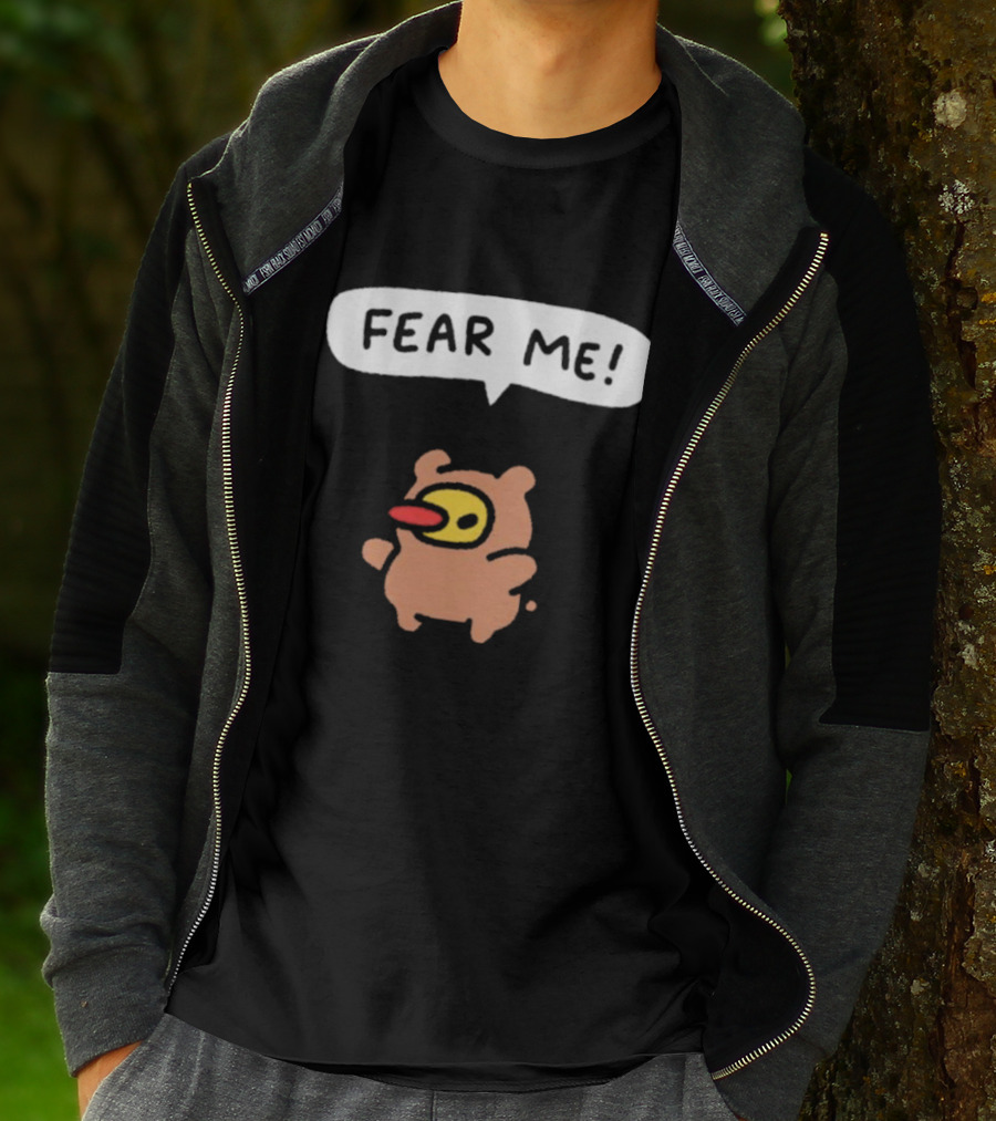 Fear Me Comic Style Cartoon Character With Speech Bubble T-Shirt