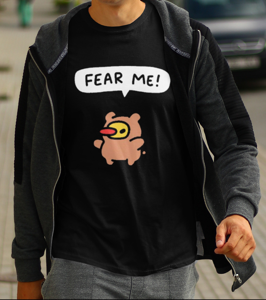 Fear Me Comic Style Cartoon Character With Speech Bubble T-Shirt