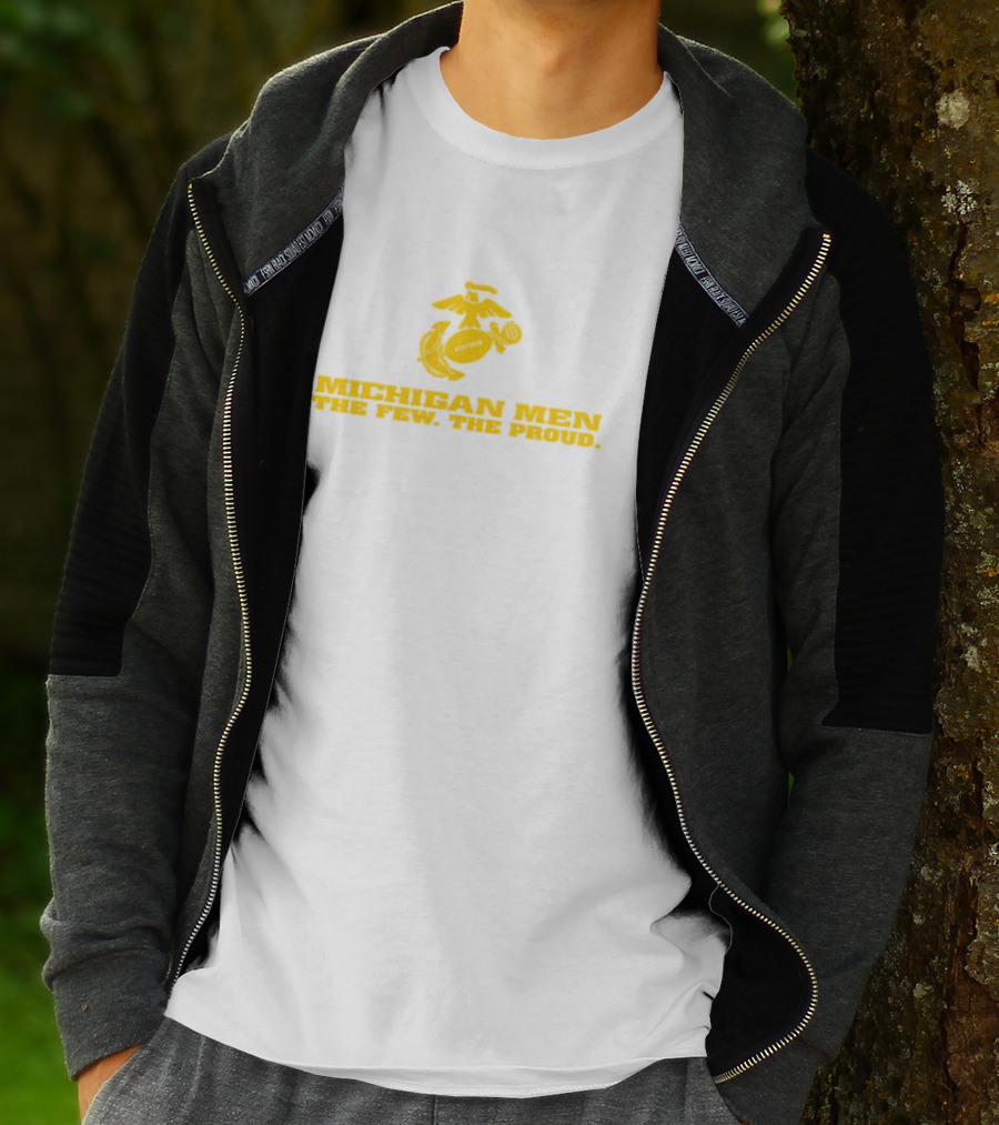 Michigan Men The Few The Proud Yellow Symbol And Text T-Shirt