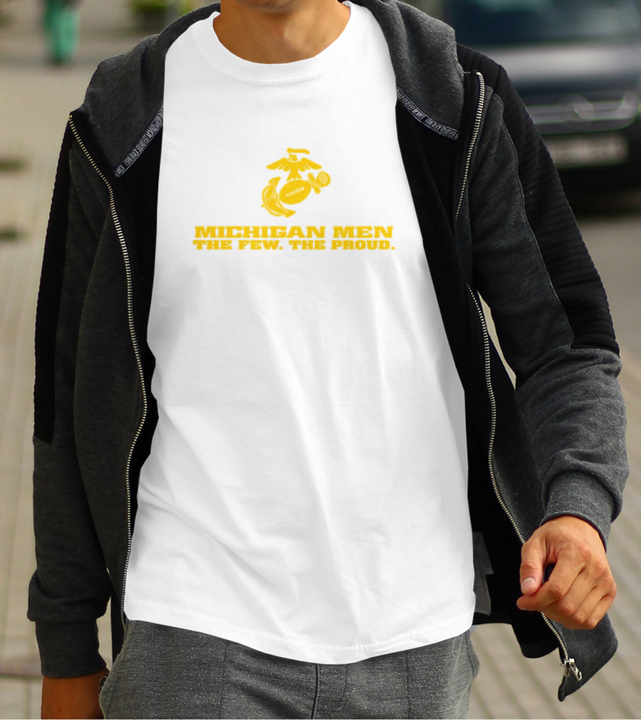 Michigan Men The Few The Proud Yellow Symbol And Text T-Shirt