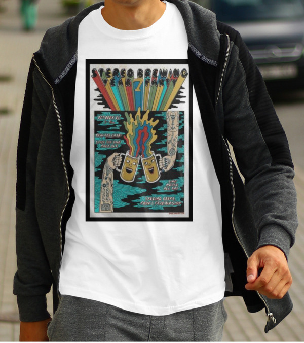 Stereo Brewing 7 Year Party October 7th Live Music Special Beers Food Friendship T-Shirt