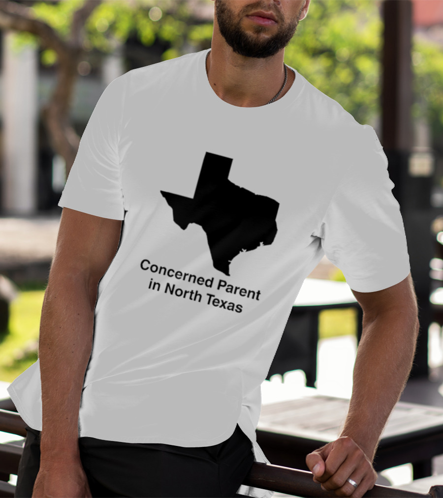 Concerned Parent In North Texas Silhouette Map T-Shirt