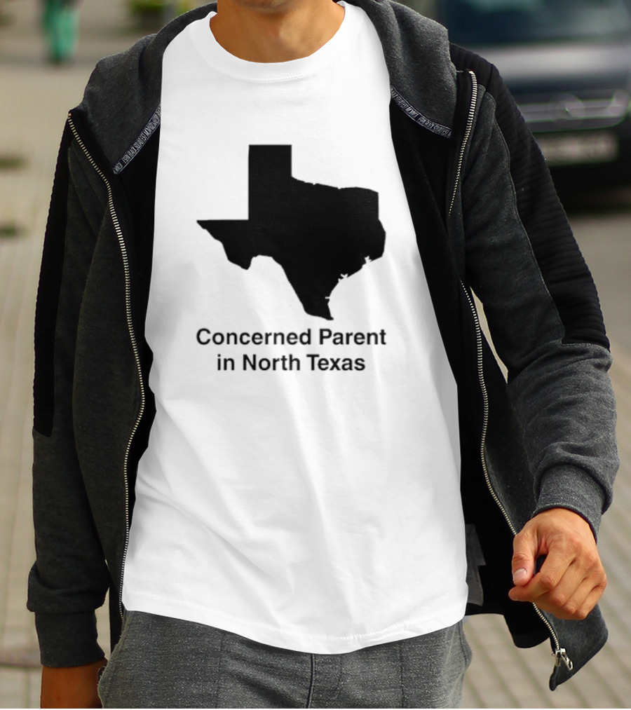 Concerned Parent In North Texas Silhouette Map T-Shirt
