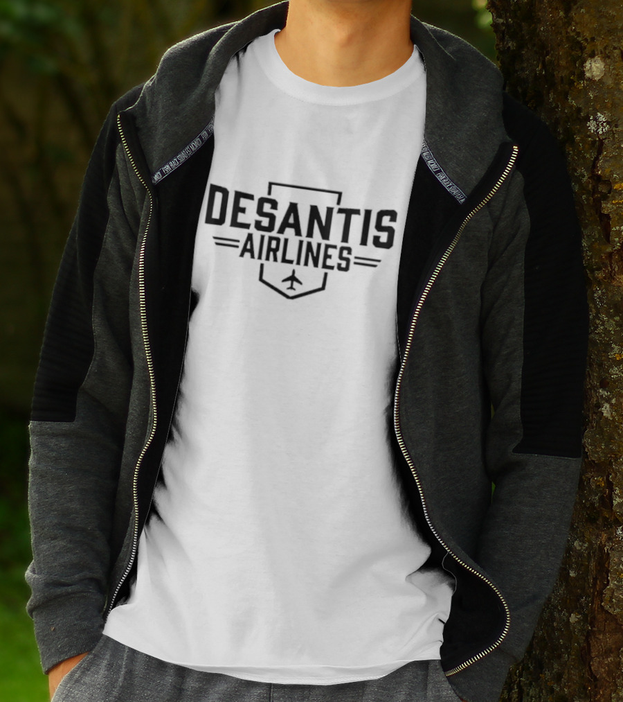 Desantis Airlines Shield Logo With Airplane T-Shirt