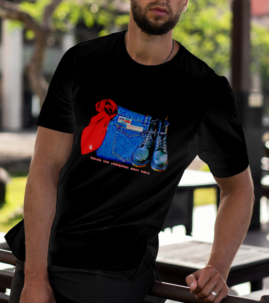 Red Scarf Denim And Boots Liverbird T-Shirt