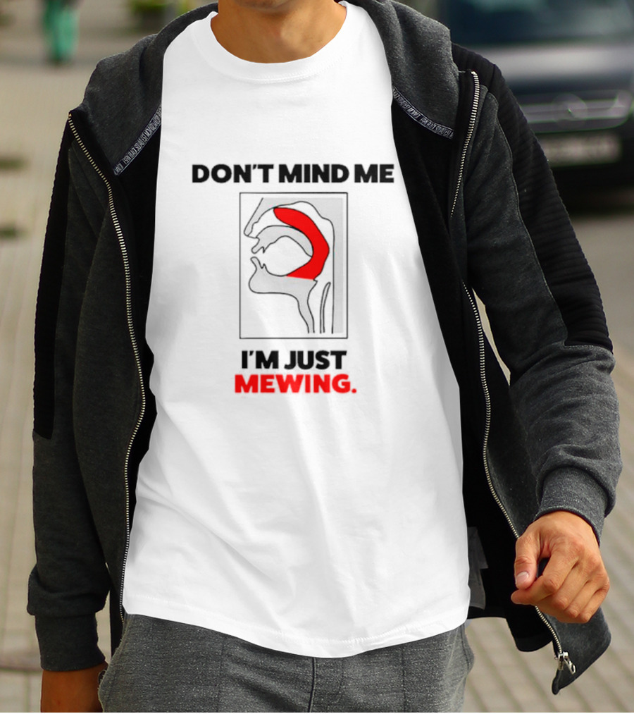 Don't Mind Me I'm Just Mewing Anatomical Diagram T-Shirt