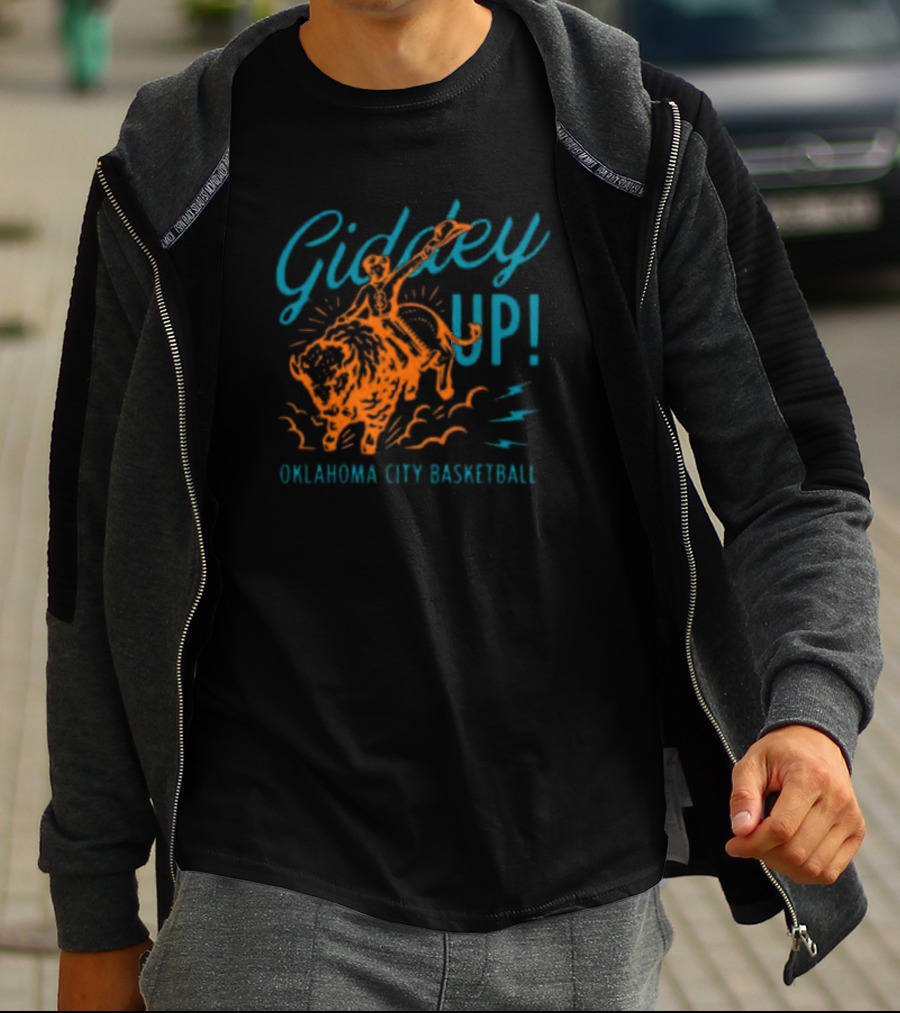 Giddey Up Oklahoma City Basketball Riding The Bison T-Shirt