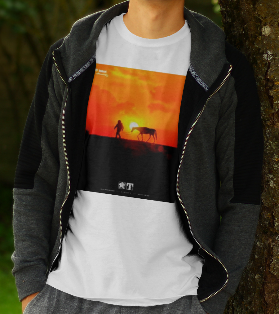 Houston Sunset Astronaut With Horse In Space City Meets Wild West T-Shirt