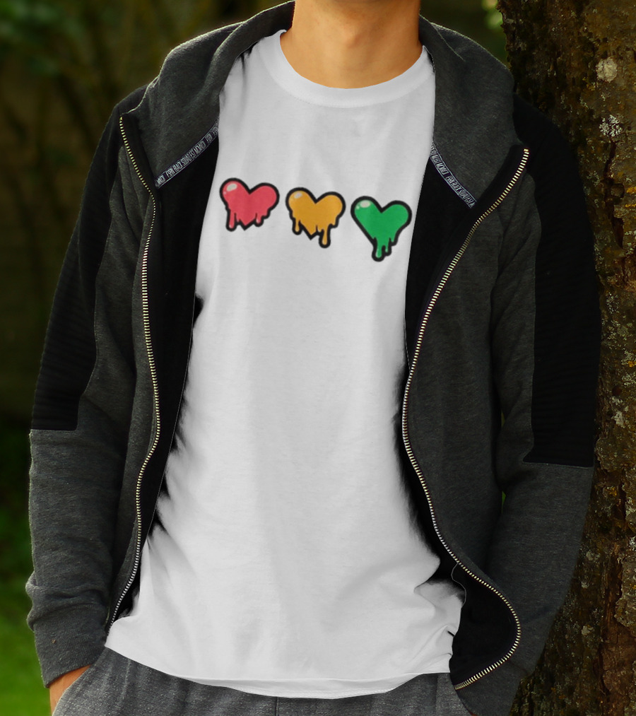 Life Series Heart Drip Trio Red Yellow Green T-Shirt