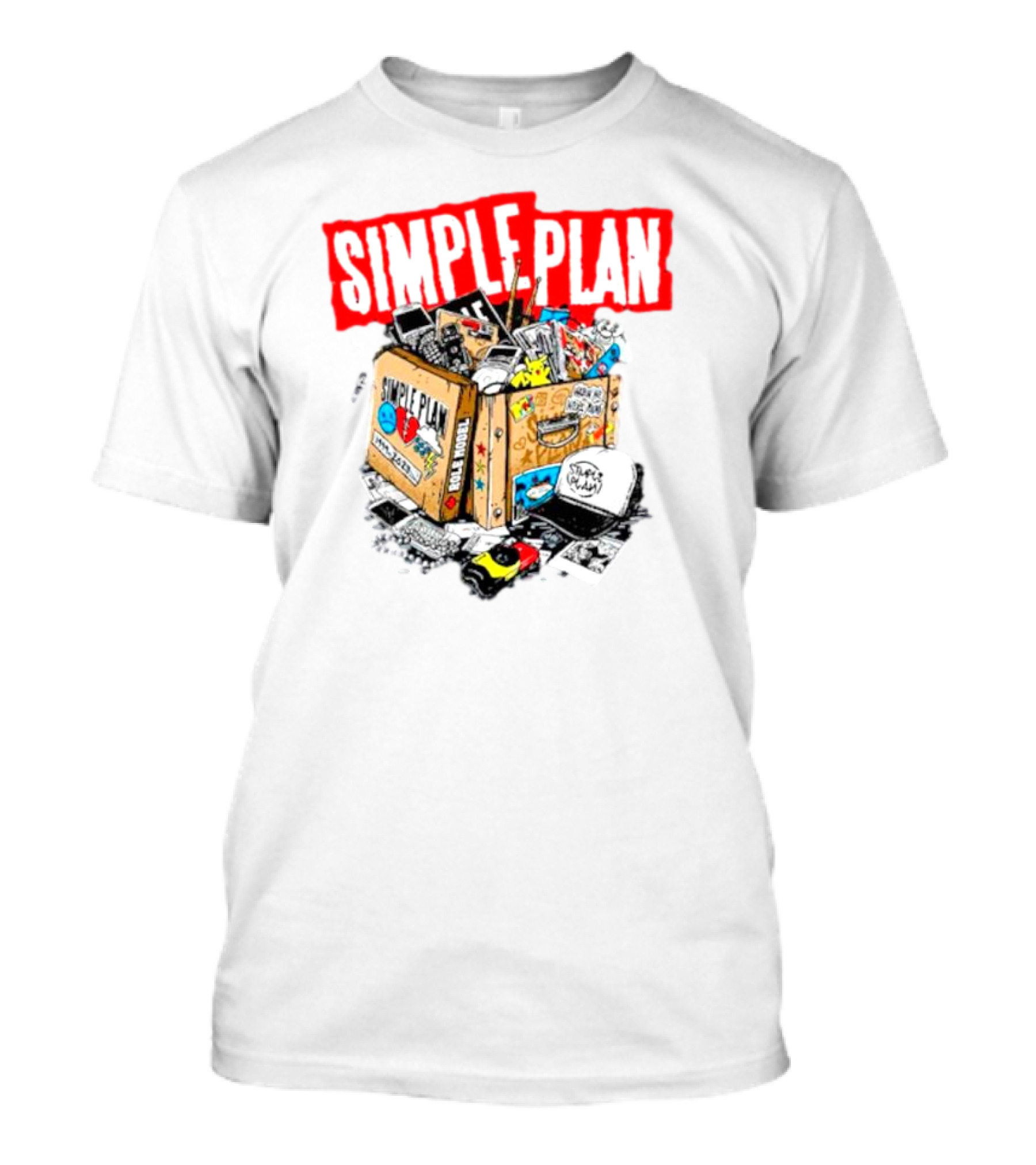 Simple Plan Vintage Tour Memorabilia Box Souvenir Collection T-Shirt