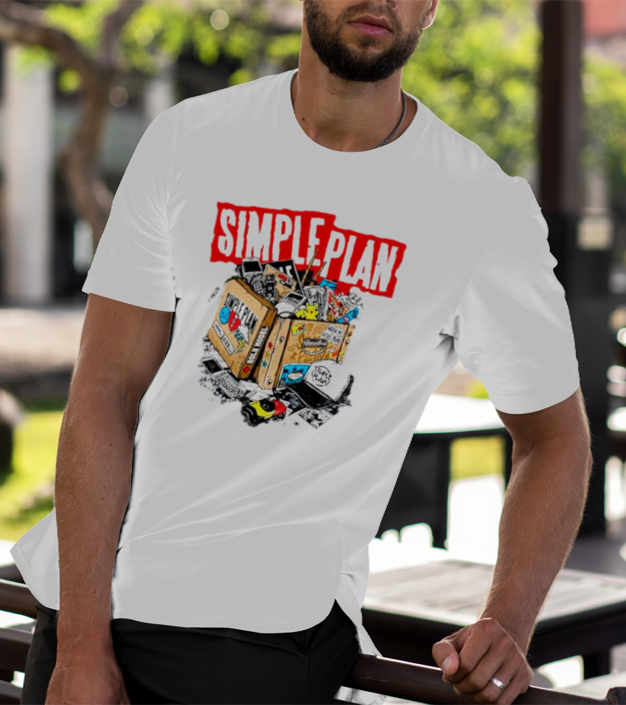Simple Plan Vintage Tour Memorabilia Box Souvenir Collection T-Shirt