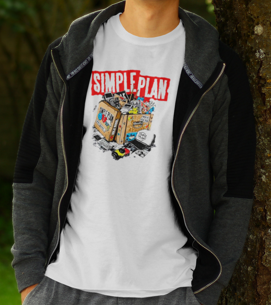 Simple Plan Vintage Tour Memorabilia Box Souvenir Collection T-Shirt