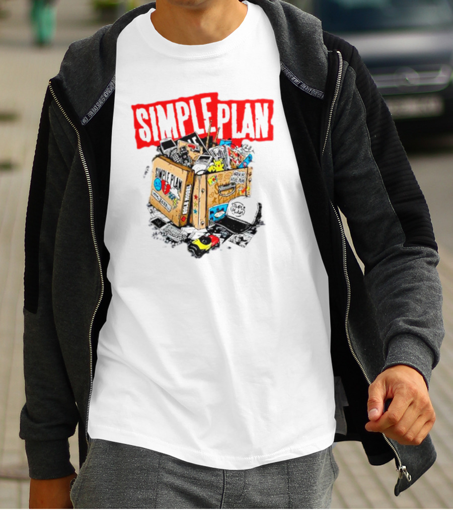 Simple Plan Vintage Tour Memorabilia Box Souvenir Collection T-Shirt