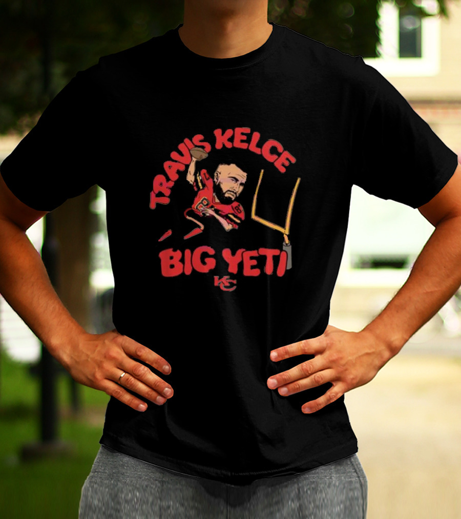 Travis Kelce Big Yeti Kansas City Chiefs Football Football T-Shirt