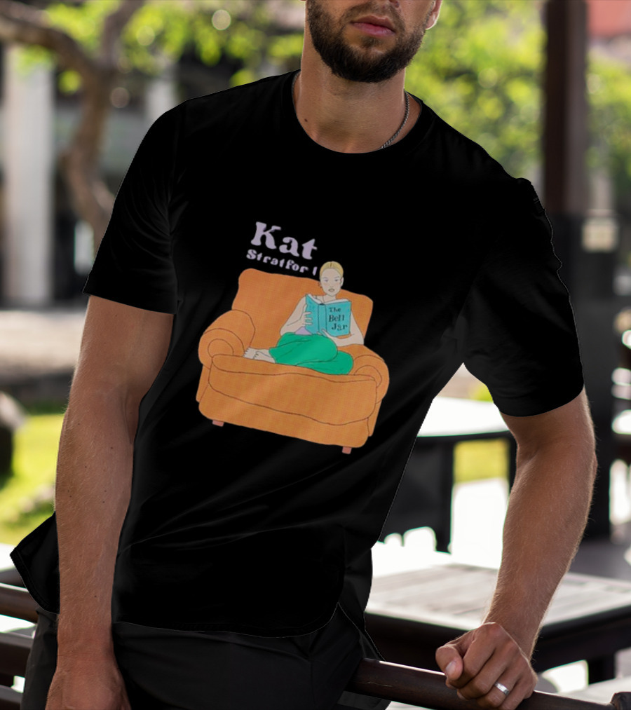 Kat Stratford Reading The Bell Jar On Orange Sofa T-Shirt